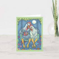 ROOSTER & HEN LOVERS, CHICKEN NOTE CARD Blank