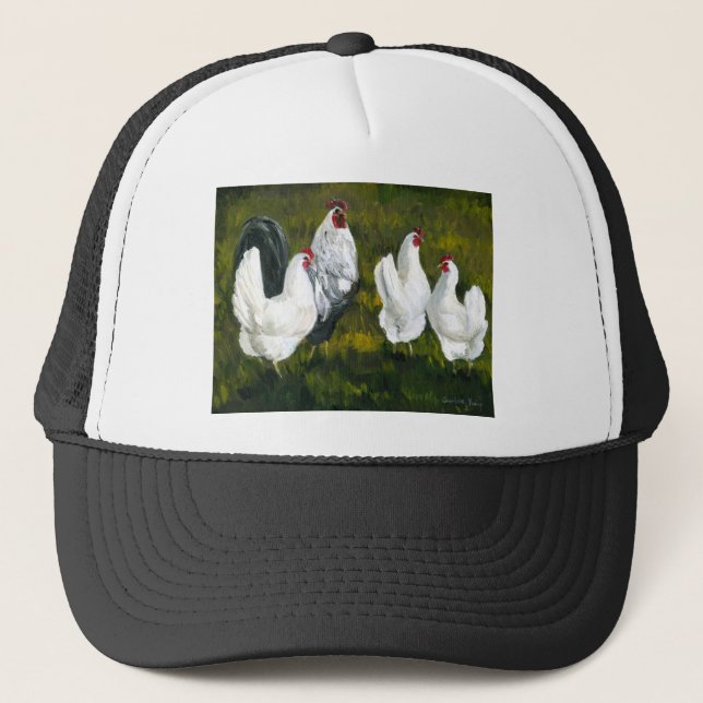 "Rooster & Hens" Art Hat (Front)