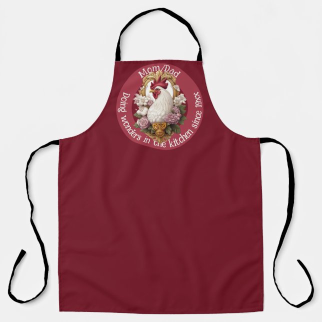 Rooster Heraldic Crest Apron (Front)