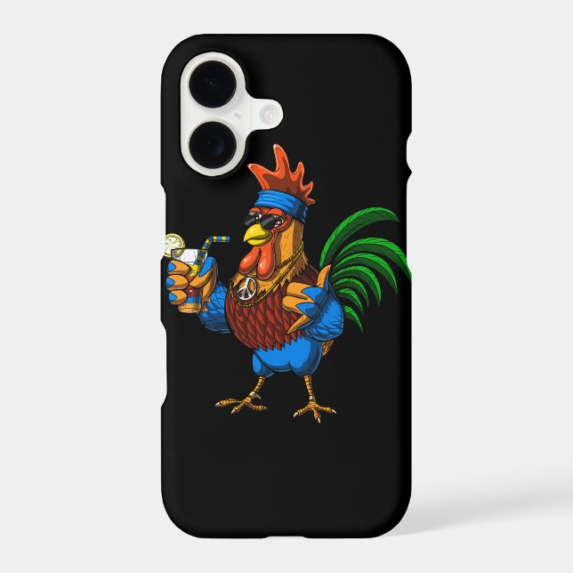 Rooster Hippie Iphone Case (Back)