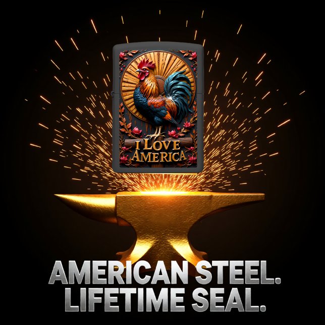 Rooster I Love America Farm Relief Zippo Lighter (Creator Uploaded)