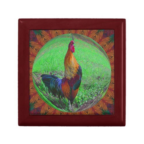 Rooster In Bubble Nature Art Keepsake Box