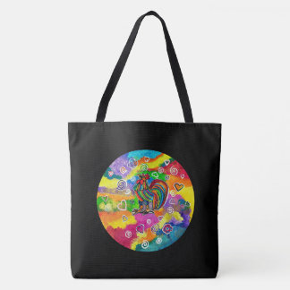 Rooster in love Tote Bag