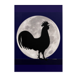 Rooster in the Moonlight Acrylic Print