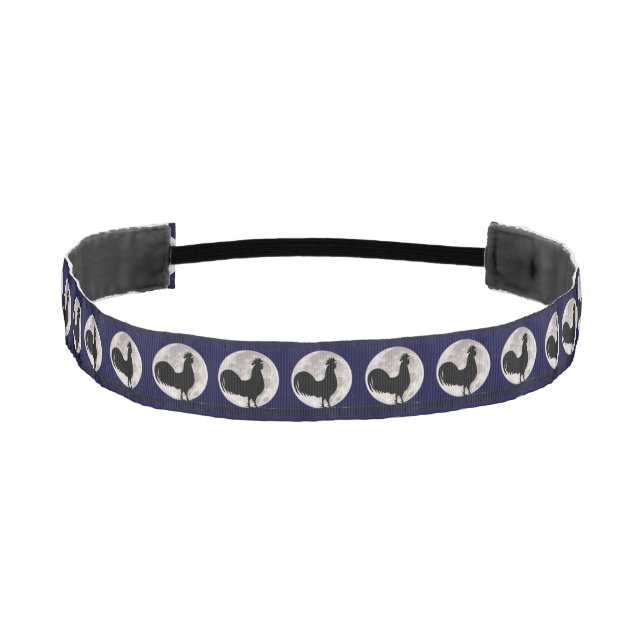 Rooster in the Moonlight Athletic Headband (Front)
