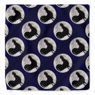 Rooster in the Moonlight Bandana