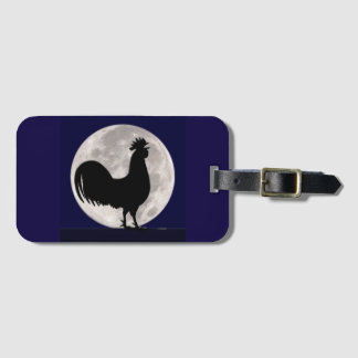 Rooster in the Moonlight Luggage Tag