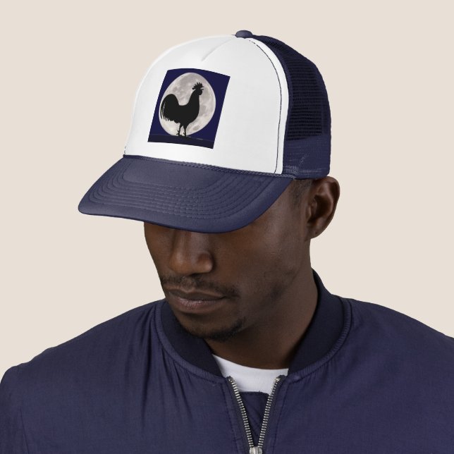 Rooster in the Moonlight Trucker Hat (In Situ)