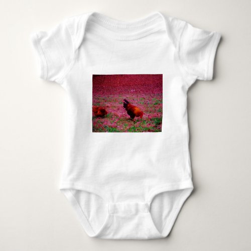 Rooster in the Purple Grass Baby Bodysuit