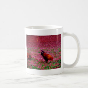 Rooster in the Purple Grass Coffee Mug
