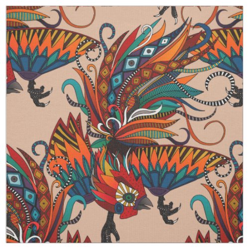 rooster ink beige fabric