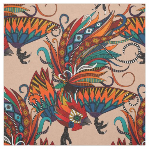 rooster ink beige fabric