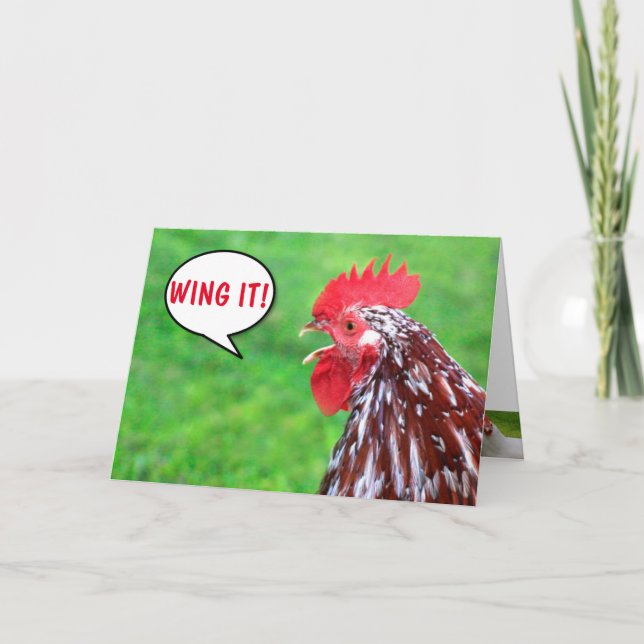 Rooster Joke Birthday Card (Front)