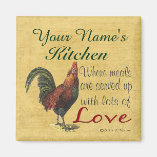 Rooster Kitchen Magnet Personalized with Your Name