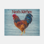 Rooster Kitchen Personalize Add Name Color Doormat