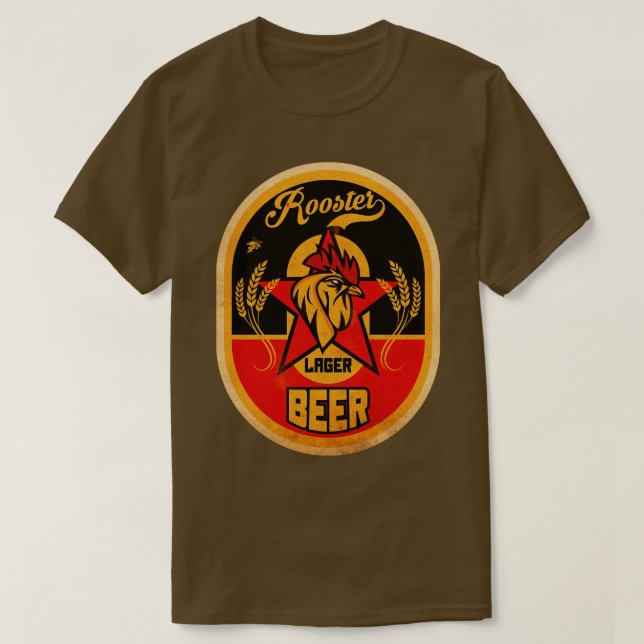 Rooster Lager Beer T-Shirt (Design Front)