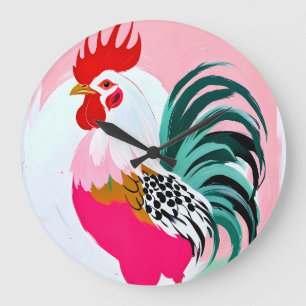 Rooster Large Clock