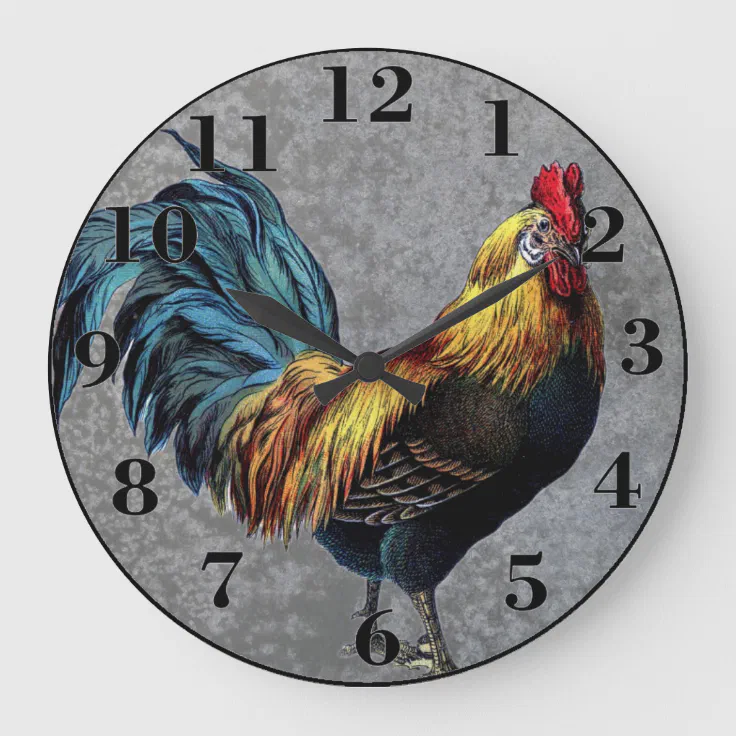 Rooster Large Clock | Zazzle