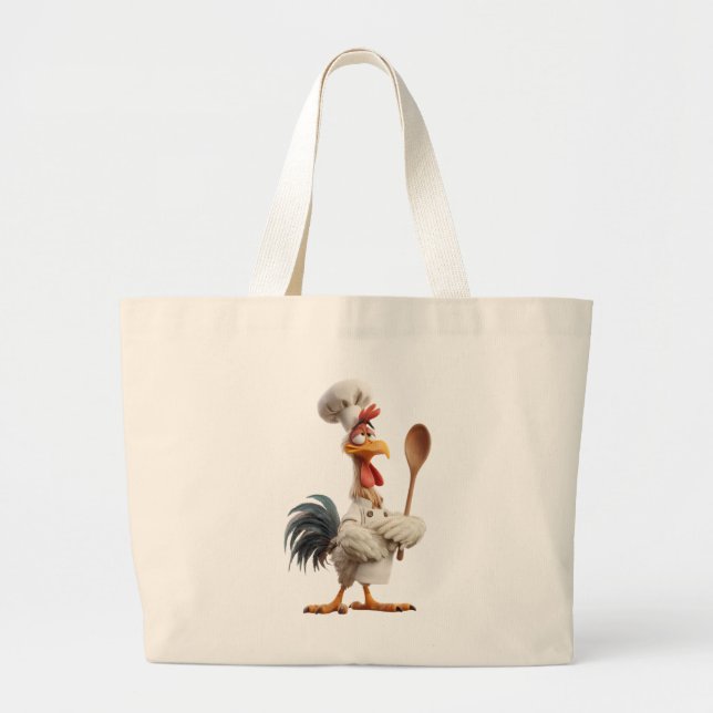 Rooster Large Tote Bag (Front)