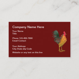 Rooster Logo Theme Business Card