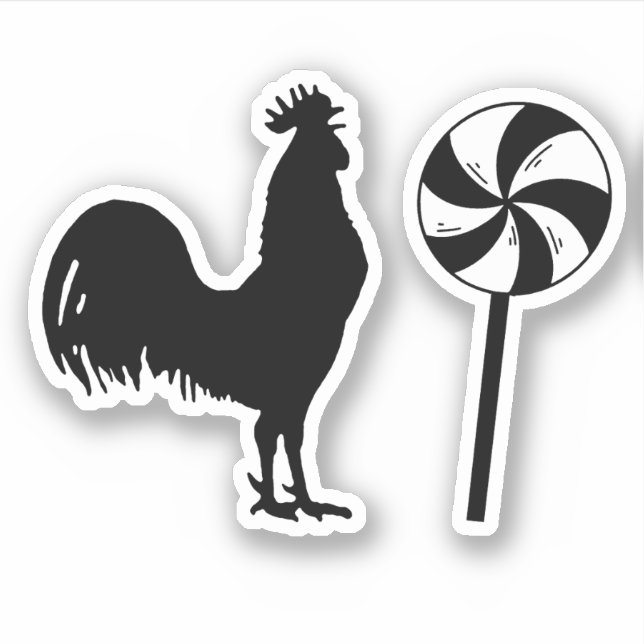 Rooster Lollipop Sticker (Front)