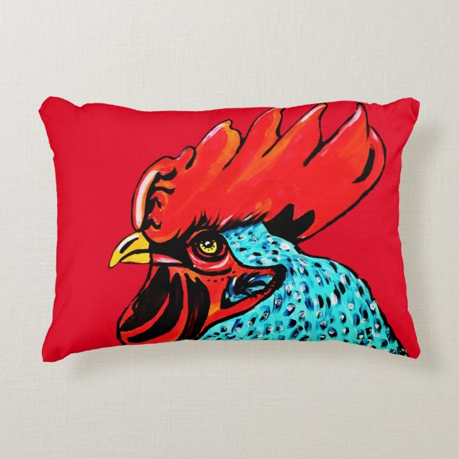 Rooster Lover Reversible Accent Pillow (Front)