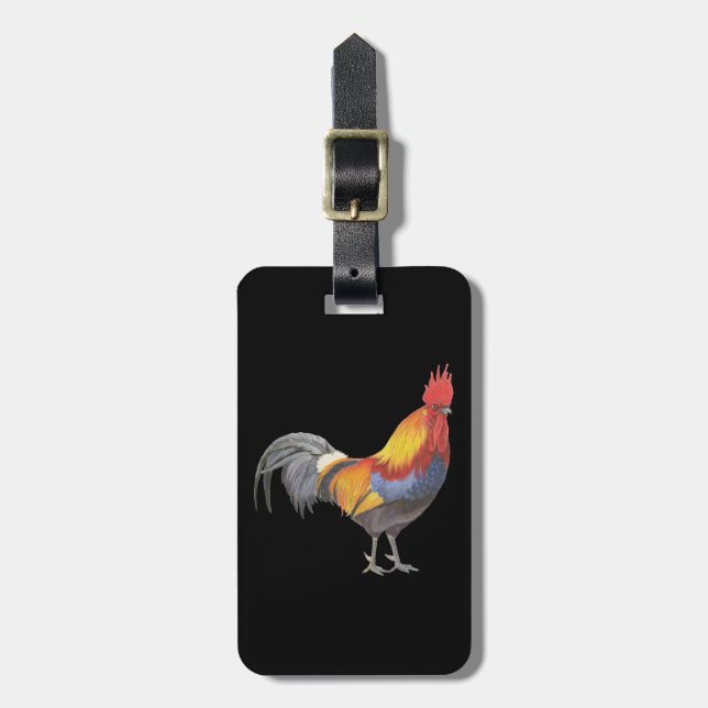 Rooster Luggage Tag (Front Vertical)