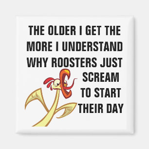 Rooster Magnet Screaming Into the Void Funny