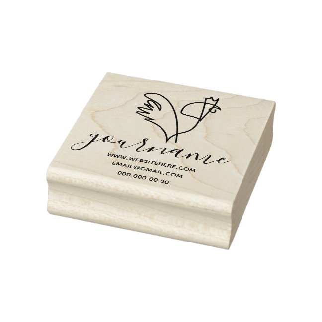 Rooster Male Chicken Rubber Stamp