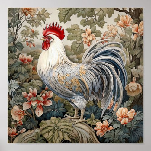 Rooster Neutral Colors  Poster