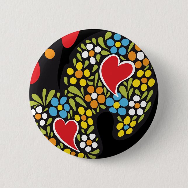 Rooster of Barcelos Close Up Button (Front)