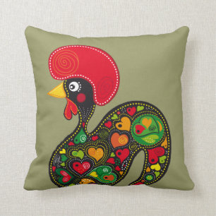 Rooster of Barcelos Nr02 - Galo de Barcelos Throw Pillow