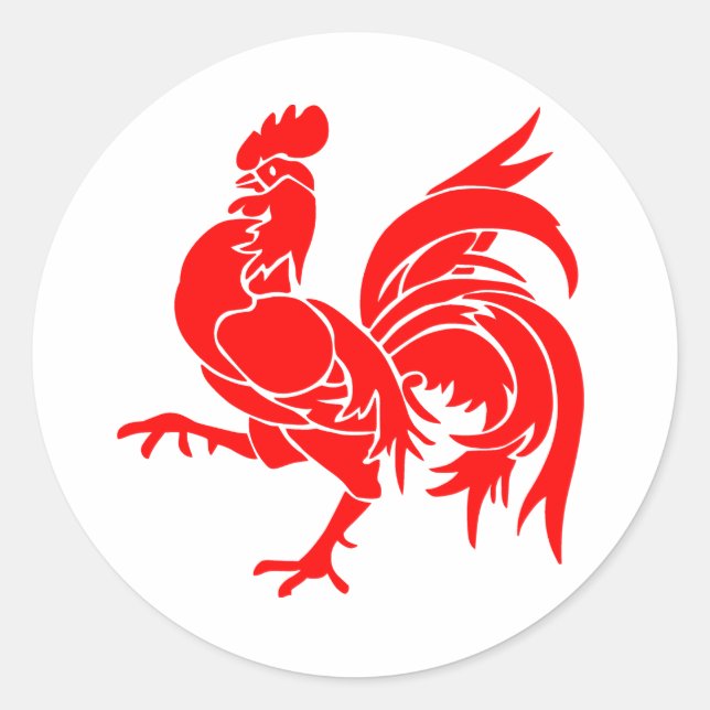 Rooster of Wallonia. Classic Round Sticker (Front)