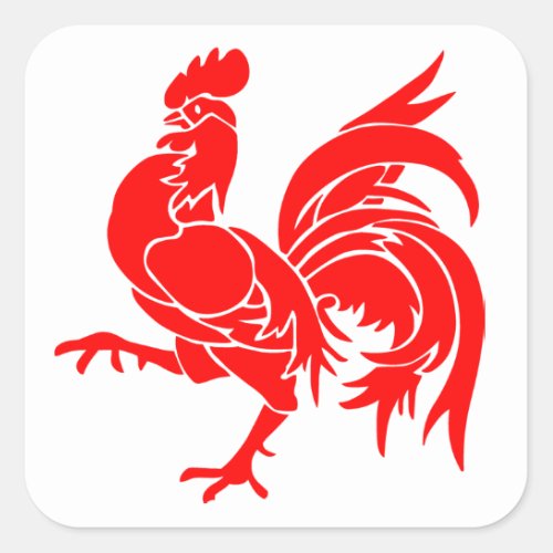 Rooster of Wallonia Square Sticker