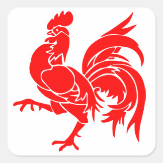 Rooster of Wallonia. Square Sticker