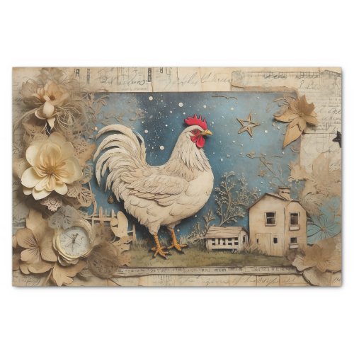 Rooster Old macdonald Farm Collage Tissue Paper