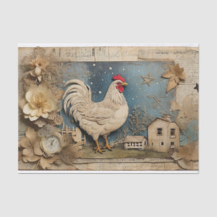 Rooster Old macdonald Farm Collage Tissue Paper
