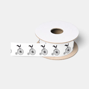 Rooster on Bike Satin Ribbon