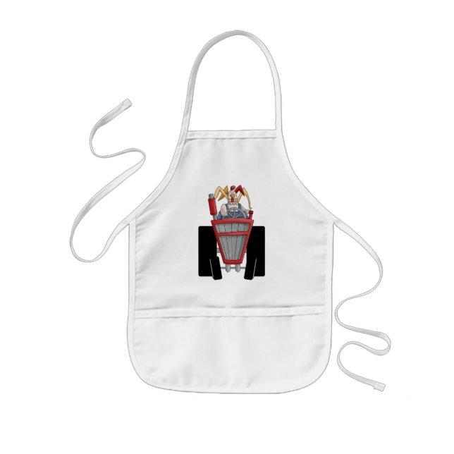 Rooster On Tractor Kids' Apron (Front)