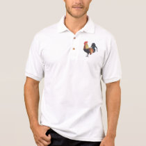 Rooster on White - Hand Drawn Illustration Polo Shirt
