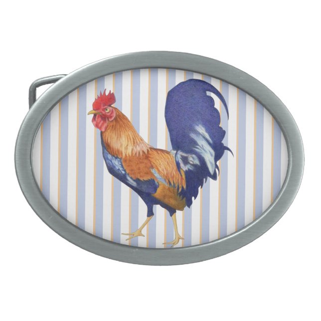 Rooster Oval Belt Buckle (Front)