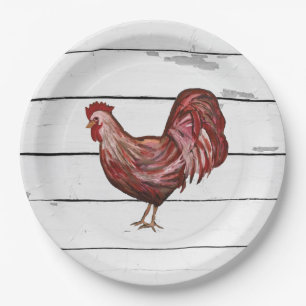 Rooster Painting Barnyard Party Paper Napkin Plates