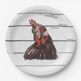Rooster Painting Barnyard Party Paper Napkin Plates