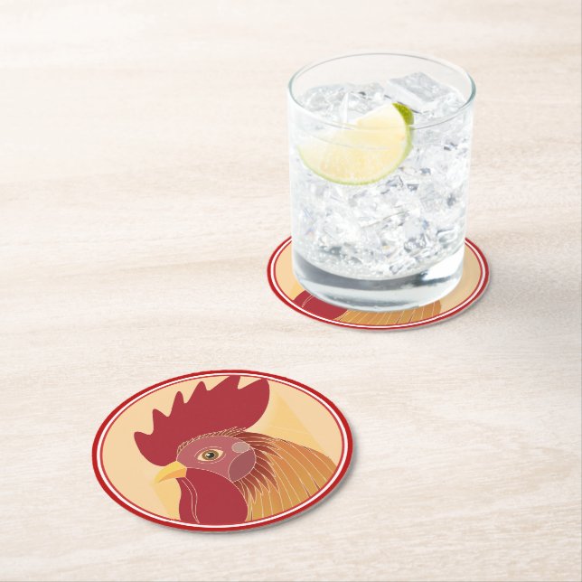 Rooster Paper Coaster (Insitu)
