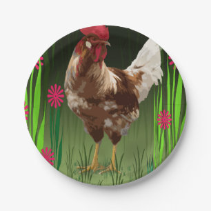 Rooster Paper Plates