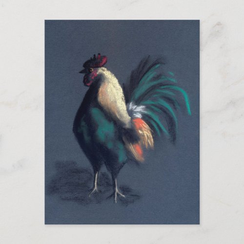 Rooster Pastel Postcard