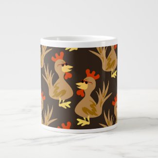 Rooster Pattern Giant Coffee Mug