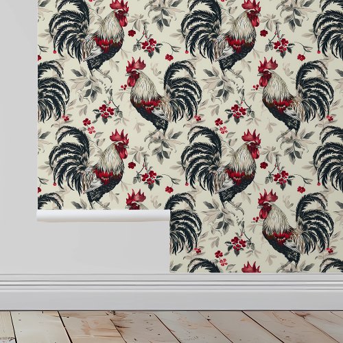 Rooster Pattern Kitchen  Wallpaper