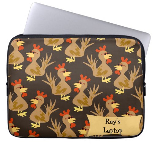 Rooster Pattern Laptop Sleeve