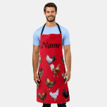 Rooster Personalize Add Name Color Chicken Apron at Zazzle